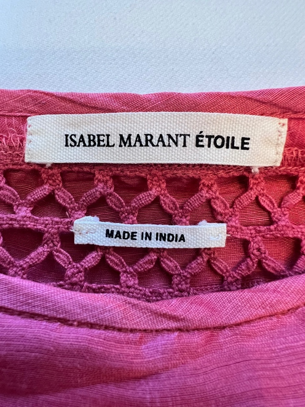 *FIRM PRICE* Isabel Marant Crocheted Lace and Ruffle Blouse - Picture 7 of 12